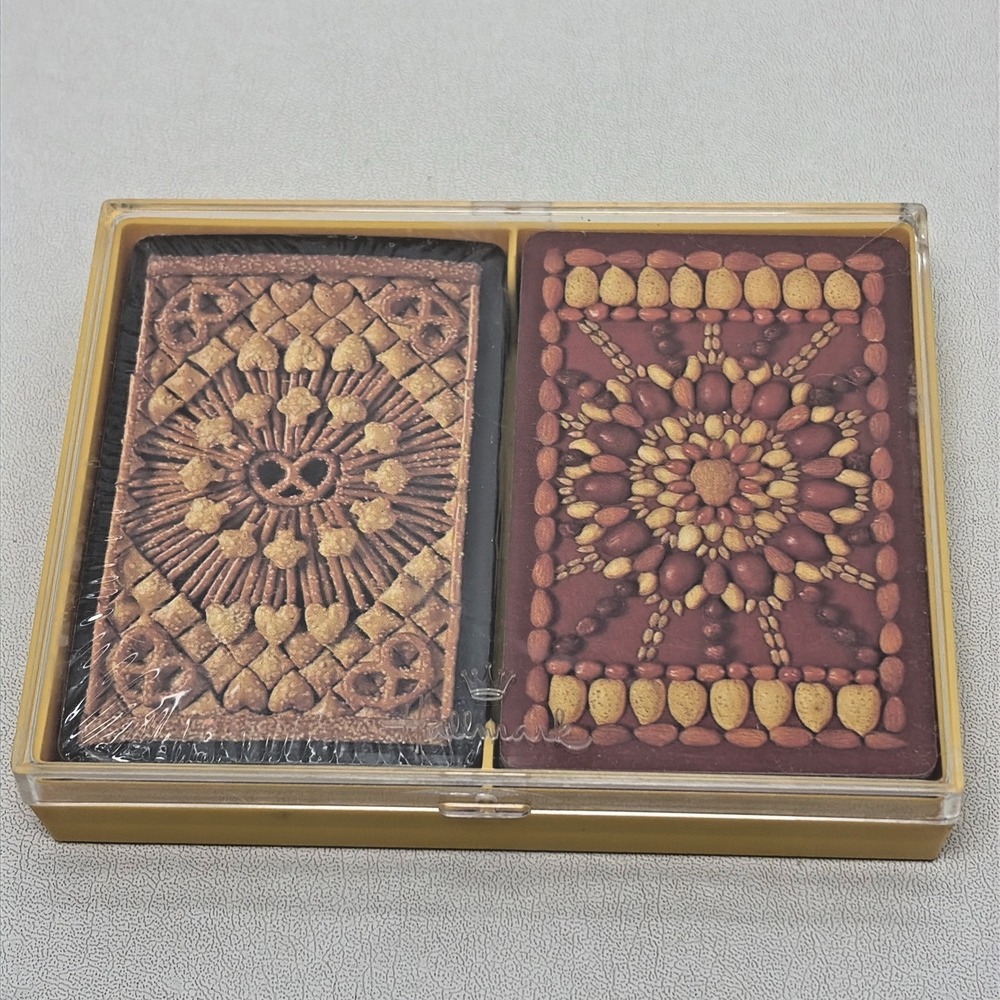 Vintage Hallmark Suitable Snacks Bridge Double 2 Deck Set Playing Cards Complete